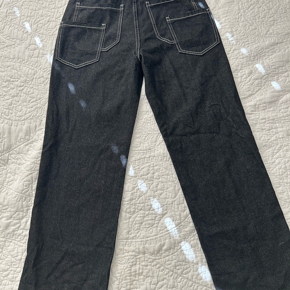 Black Baggy Cargo jeans with white Seam - Picture 4 of 7